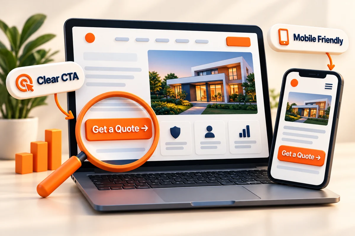 3D illustration of Landing Page & CRO Audit with raised lettering and relevant service elements