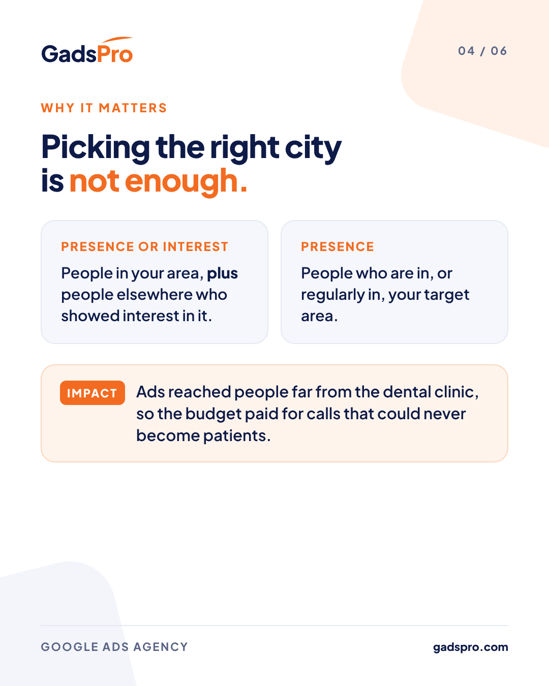 Presence vs Presence or interest location option in Google Ads
